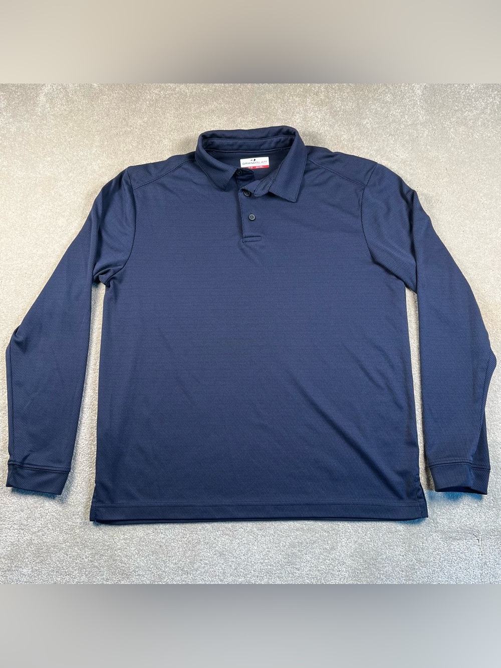 Polo Shirt Long Sleeve Grand‎ Slam Navy Blue Casual Men's Medium
